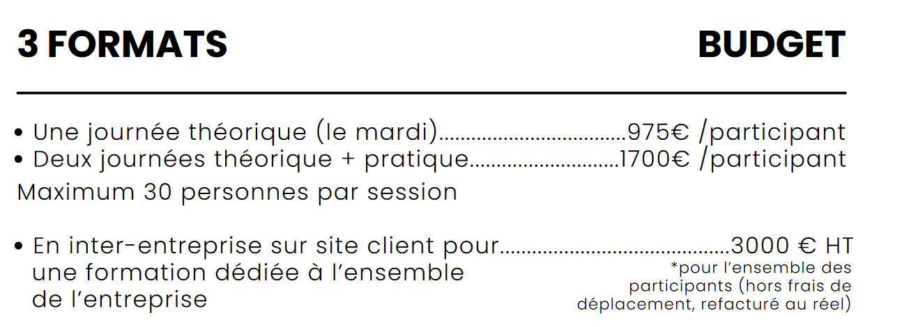 3 formats possibles de formation